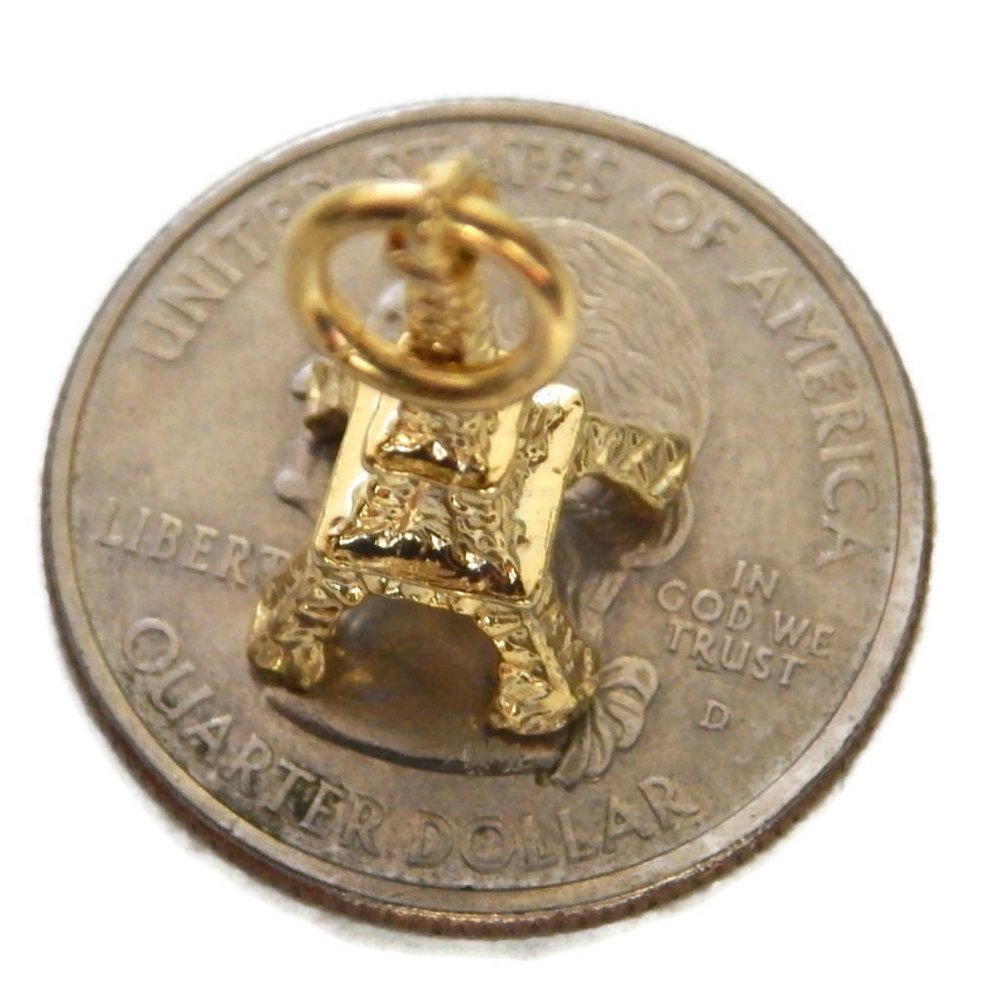 14k Yellow Gold Eiffel Tower pendant charm!! - Picture 2 of 3